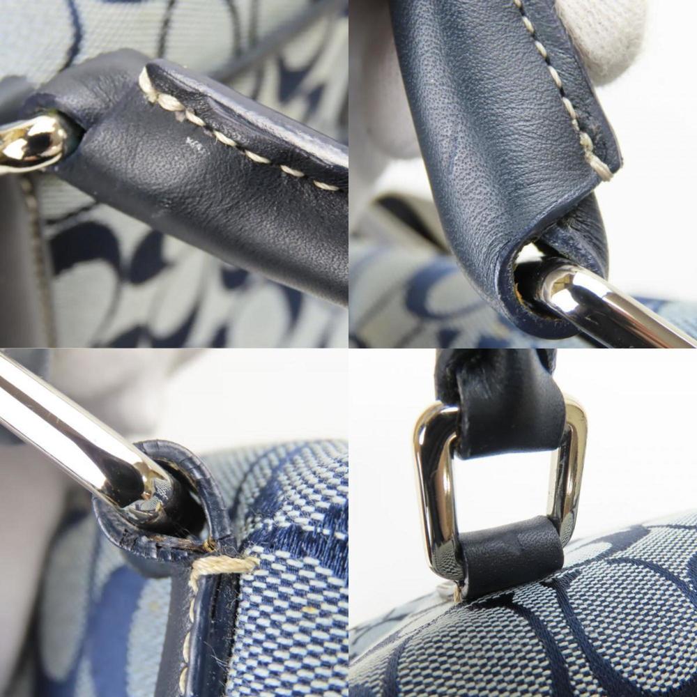Coach handbag 6046 signature canvas leather navy blue women's COACH - Picture 6 of 11